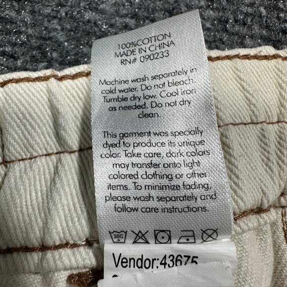 Pacsun Jeans Womens Small Elastic Waist Cargo Straight Leg Zip Fly Cream Cotton - Picture 5 of 9